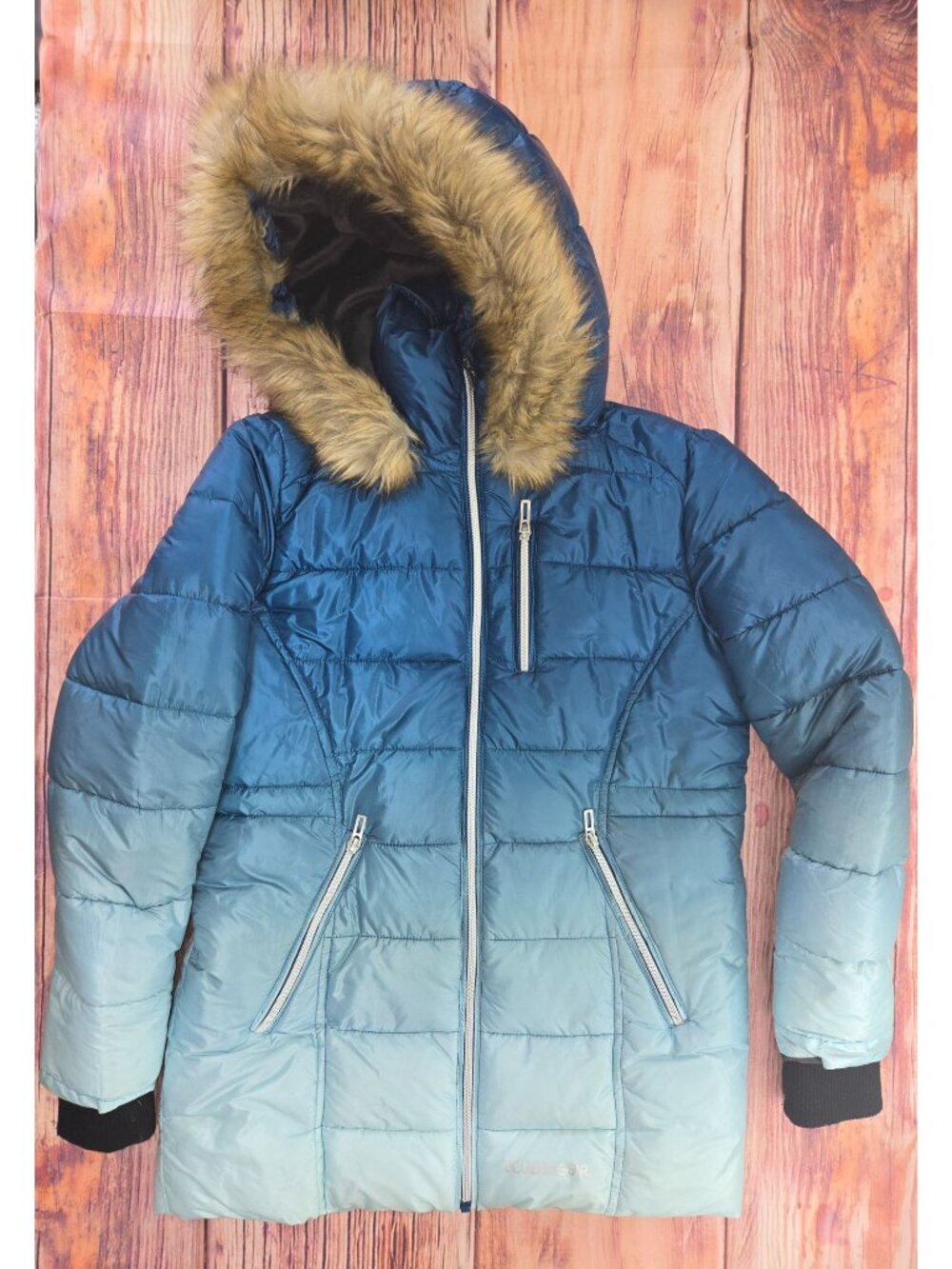 Boulder Gear Womens Blue Gradient Hooded Jacket Large